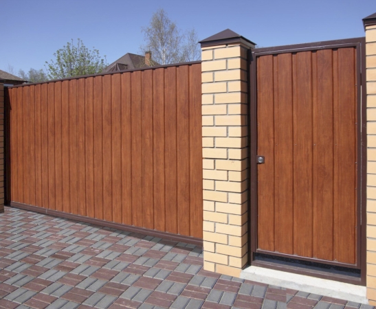 Ворота из металлического сайдинга в Полтавской